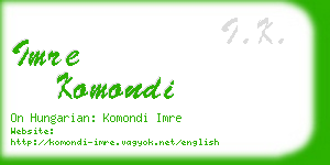 imre komondi business card